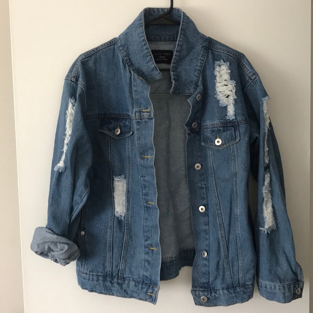 Oversized Ripped Jean Jacket